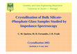 Research paper thumbnail of Crystallisation of bulk silicate-phosphate glass samples studied by impedance spectroscopy