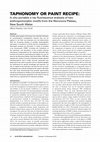 Research paper thumbnail of Taphonomy or paint recipe: In situ portable x-ray fluorescence analysis of two anthropomorphic motifs from the Woronora Plateau, New South Wales