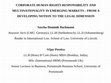 Research paper thumbnail of Corporate human rights responsibility and multinationality in emerging markets: from a developing notion to the legal dimension