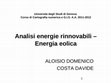 Research paper thumbnail of Analisi energie rinnovabili - Energia Eolica in GRASS