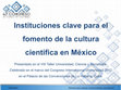 Research paper thumbnail of Instituciones clave para el fomento de la cultura científica en México 