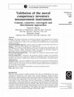 Research paper thumbnail of Validation of the moral competency inventory measurement instrument: Content, construct, convergent and discriminant approaches