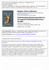 Research paper thumbnail of Caldwell-Harris, C.L. (2012). Understanding atheism/non-belief as an expected individual-differences variable. Religion, Brain & Behavior, 2, 4-23.   