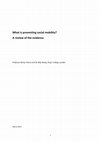 Research paper thumbnail of What is preventing social mobility? A review of the evidence