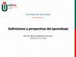 Research paper thumbnail of Psicología del Aprendizaje. UD1: Aprendizaje, conductismo y condicionamiento clásico