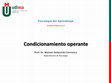 Research paper thumbnail of Psicología del Aprendizaje. UD2: Condicionamiento operante