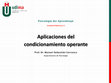 Research paper thumbnail of Psicología del Aprendizaje. UD3: Aplicaciones del condicionamiento operante