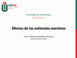 Research paper thumbnail of Psicología del Aprendizaje. UD4: Efectos de los estímulos aversivos