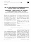 Research paper thumbnail of (2001) "Age and gender differences in basal and isoprenaline protocols for head-up tilt table testing" (Original article)