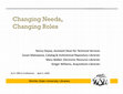 Research paper thumbnail of Changing needs, changing roles