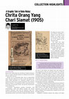 Research paper thumbnail of A graphic tale in Baba Malay: Chrita orang yang chari slamat (1905)