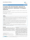 Research paper thumbnail of A singular value decomposition approach for improved taxonomic classification of biological sequences