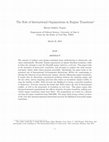 Research paper thumbnail of The Role of International Organizations in Regime Transitions