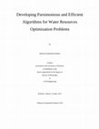 Research paper thumbnail of Developing Parsimonious and Efficient Algorithms for Water Resources Optimization Problems