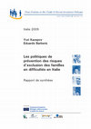 Research paper thumbnail of Les politiques de prévention des risques d'exclusion des familles en difficultés en Italie