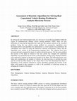 Research paper thumbnail of Assessment of Heuristic Algorithms for Solving Real Capacitated Vehicle Routing Problems by Analytic Hierarchy Process