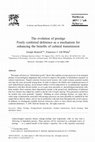 Research paper thumbnail of The evolution of prestige: Freely conferred deference as a mechanism for enhancing the benefits of cultural transmission