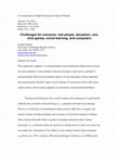 Research paper thumbnail of Challenges for everyone: real people, deception, one-shot games, social learning, and computers