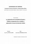 Research paper thumbnail of La valoración de la incidencia social y política: propuesta de un modelo y aplicación al caso de Intermón Oxfam