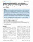 Research paper thumbnail of The Importance of Long-Term Social Research in Enabling Participation and Developing Engagement Strategies for New Dengue Control Technologies