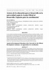 Research paper thumbnail of Actores de la educación para el desarrollo en la universidad según la Ayuda Oficial al Desrrollo: espacios para la coordinación