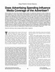 Research paper thumbnail of Does Advertising Spending Influence Media Coverage of the Advertiser?