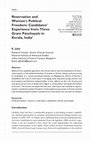 Research paper thumbnail of Reservation and Women’s Political Freedom: Candidates’ Experience from Three Gram Panchayats in Kerala, India