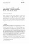 Research paper thumbnail of "Mass Education-led Growth and Non-agrarian Villages: Long-term Results of the Kerala Model" By Narendar Pani & K. Jafar 