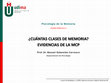 Research paper thumbnail of Psicología de la Memoria. UD2: ¿Cuántas clases de memoria? Evidencias de la MCP