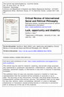 Research paper thumbnail of Luck, Opportunity and Disability