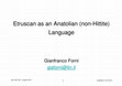 Research paper thumbnail of Etruscan as an Anatolian language