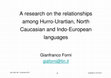 Research paper thumbnail of A research on the relationships among Hurro-Urartian, North Caucasian and Indo-European languages