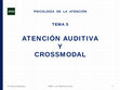 Research paper thumbnail of Psicología de la Atención. Atención auditiva y crossmodal