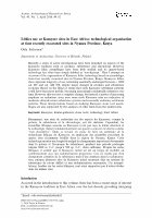 Research paper thumbnail of * Lithics use at Kansyore sites in East Africa: Technological organisation at four recently excavated sites in Nyanza Province, Kenya (2010)