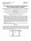 Research paper thumbnail of Iran’s Raisins Export Comparative Advantage and Top Five Raisins Exporter Countries