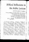 Research paper thumbnail of Biblical Reflections in the Arabic Lexicon