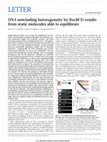 Research paper thumbnail of DNA unwinding heterogeneity by RecBCD results from static molecules able to equilibrate