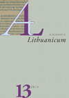 Research paper thumbnail of Archivum Lithuanicum 13