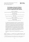 Research paper thumbnail of Whiting et al (2009) Developing a Domestic Violence Protocol for Marriage Education: Critical Components and Cautions