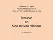 Research paper thumbnail of Sino-Russian relations