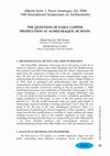 Research paper thumbnail of The question of early copper production at Almizaraque, SE Spain (Mueller et al 2006, ISA 34)