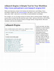 Research paper thumbnail of reSearch Engine: A Simple Tool for Your Workflow