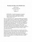 Research paper thumbnail of Reading the Map of the Middle East (syllabus)