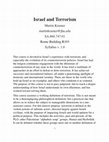 Research paper thumbnail of Israel and Terrorism (syllabus)