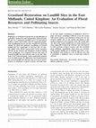 Research paper thumbnail of Tarrant et al 2013 Grassland Restoration on Landfill Sites in the East Midlands, United Kingdom: An Evaluation of Floral Resources and Pollinating Insects Restoration Ecology