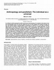 Research paper thumbnail of Anthropology and Parallelism : the Individual as a Universal