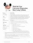 Research paper thumbnail of Minding the Gap Boot Camp Syllabus