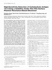 Research paper thumbnail of High-sensitivity detection of carbohydrate antigen 15-3 using a goldzinc oxide thin film surface plasmon resonance-based biosensor