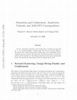 Research paper thumbnail of Saturation and Confinement: Analyticity, Unitarity and AdS/CFT Correspondence