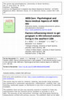 Research paper thumbnail of AIDS Care: Psychological and Socio-medical Aspects of AIDS/ HIV Publication details, including instructions for authors and subscription information Factors influencing intent to get pregnant in HIV-infected women living in the southern USA